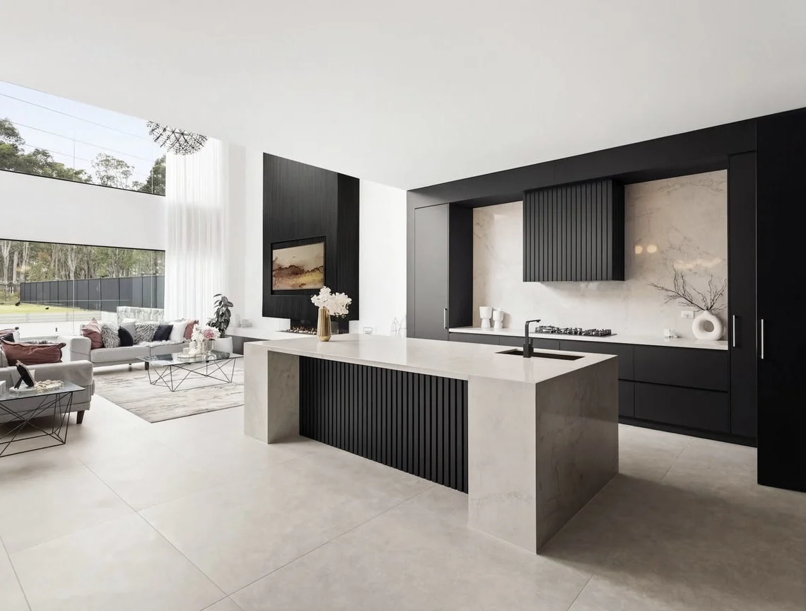 Kitchen opening to the living space at Sash, Leppington